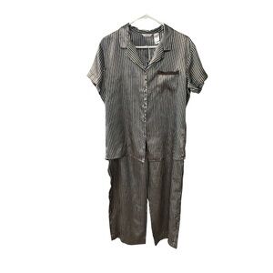 Adonna Women’s Silky Pin Stripes Pajama Set Size L